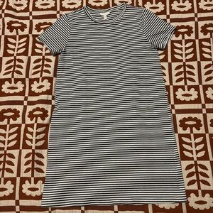 Eileen Fisher Black and White Striped Mini Dress